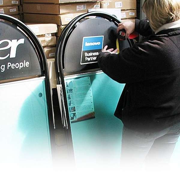 Logo print on foil incl. mounting set with 2 pcs