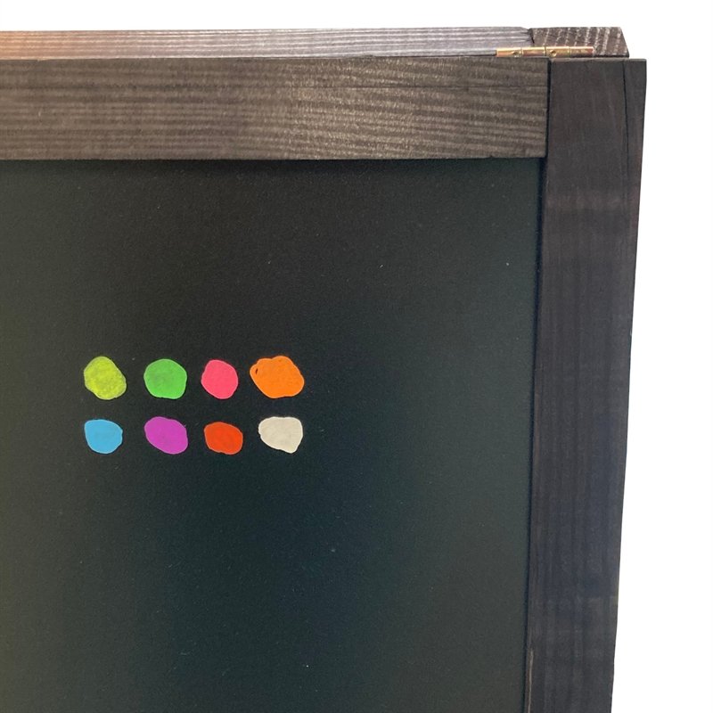 Wooden A-Board,  black stained wooden frame and black chalkboard plate, 60 x 100cm incl. 8 chalk board markers