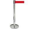 Crowd Barrier Belt, silver stand with 3 metres red belt #1
