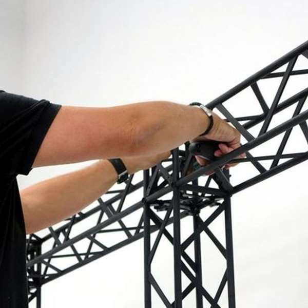 Crown Truss Single Banner, 15 x 15 cm, black exhibition wall #3