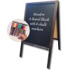 Wooden A-Board,  black stained wooden frame and black chalkboard plate, 60 x 100cm incl. 8 chalk board markers #1