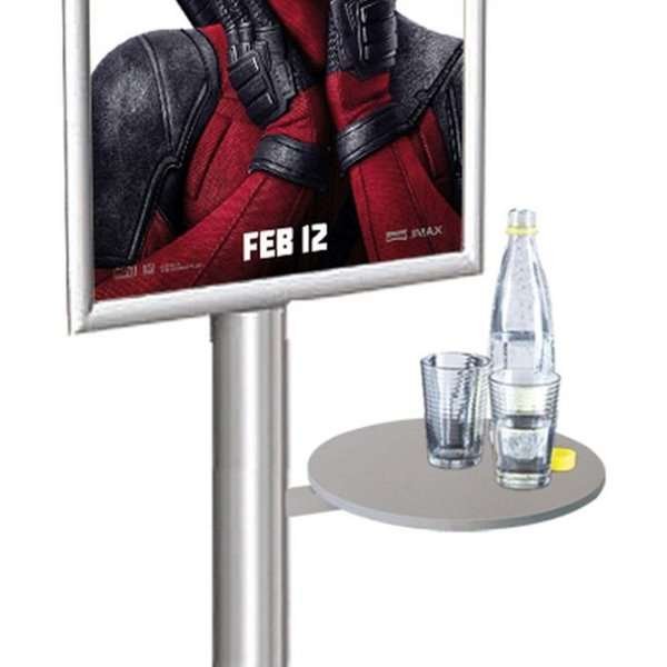 Mini Multi Stand with A4 Snap Frame and round shelf