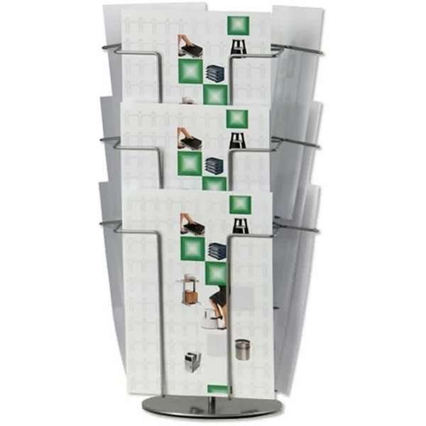 Wireholder Spin Table, 9 x A4, silver