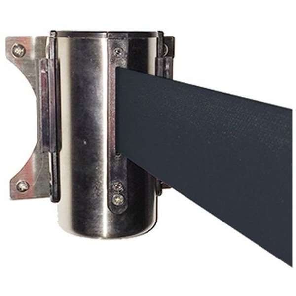 Crowd Barrier, Wall Dispenser, Black with 3meter Black belt