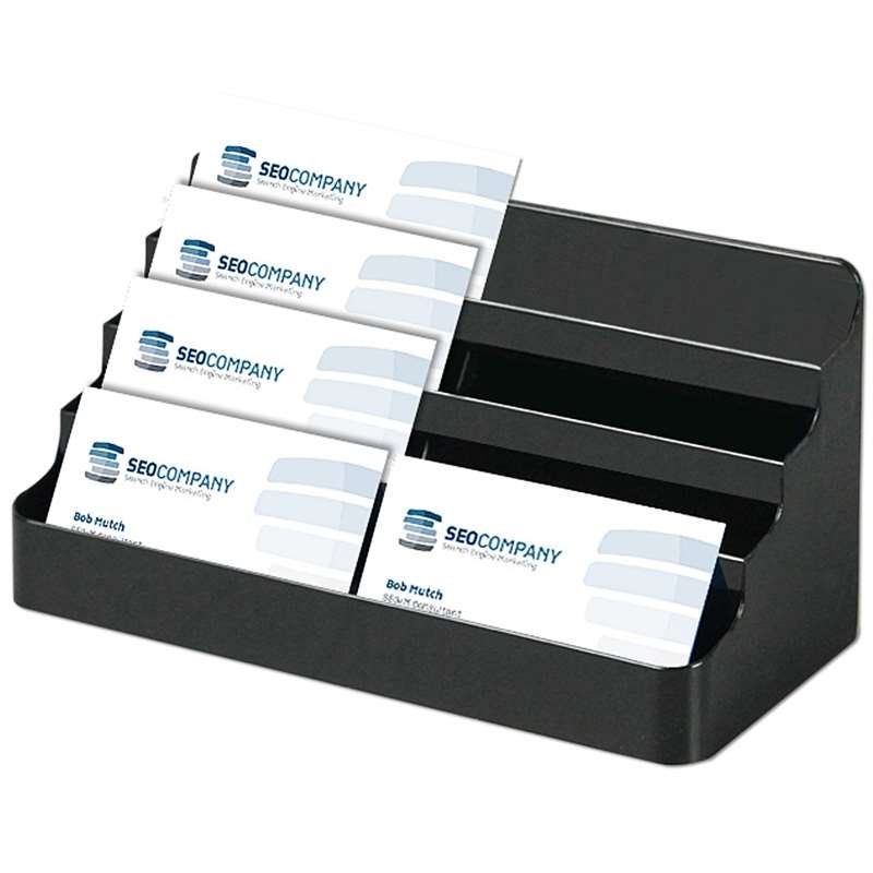 Business Card holder, 4x2 pcs. - horizontal - Black