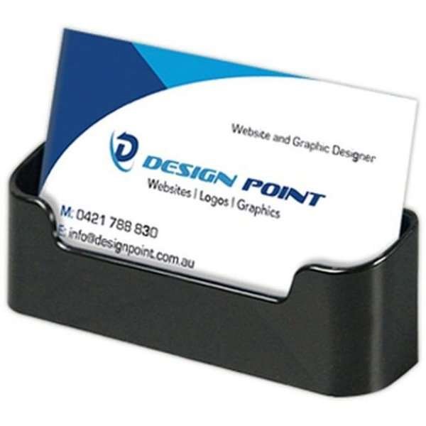 Business Card holder  - rounded -  horizontal - black