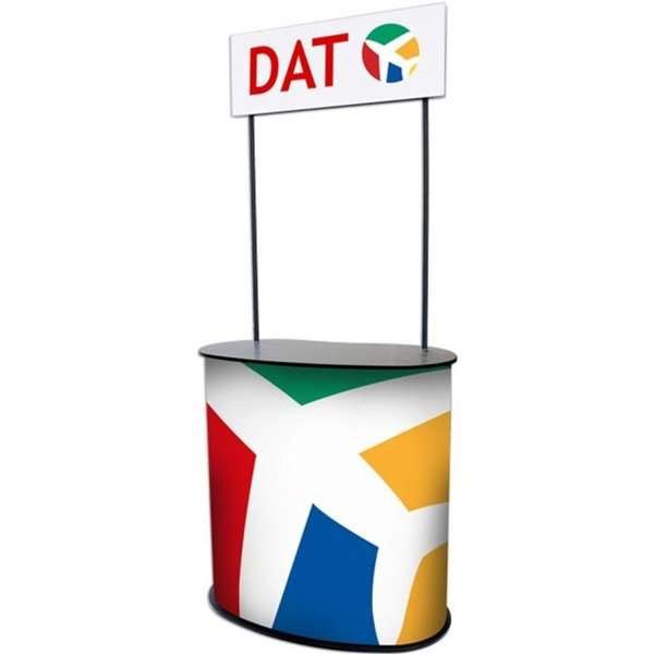 Panel Counter Curved with Logotop and wheels, black