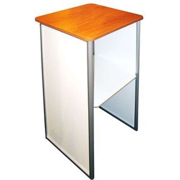 Square Counter, with top plate in wooden look