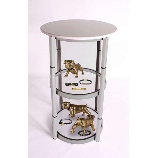 Circle Counter, white, with 8 PET panels and suitcase