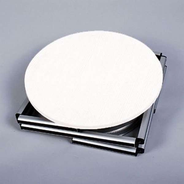 Circle Counter, white, with 8 PET panels and suitcase