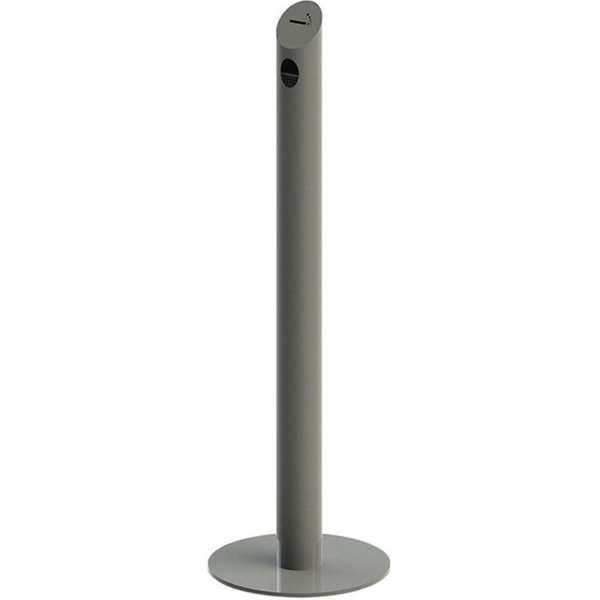 Cigarette Bin Pole, grey laquered, for outdoor use