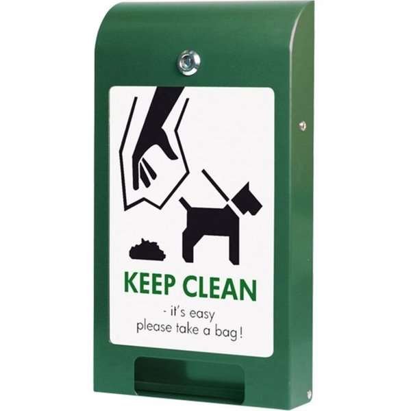Dispenser for Dogbags, green, with A4 info