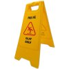Caution Board, yellow, texted with 