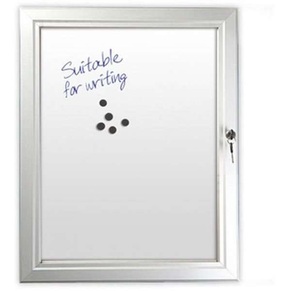 Infobox Magnetic, alu/silver, with lock, 4 x A4