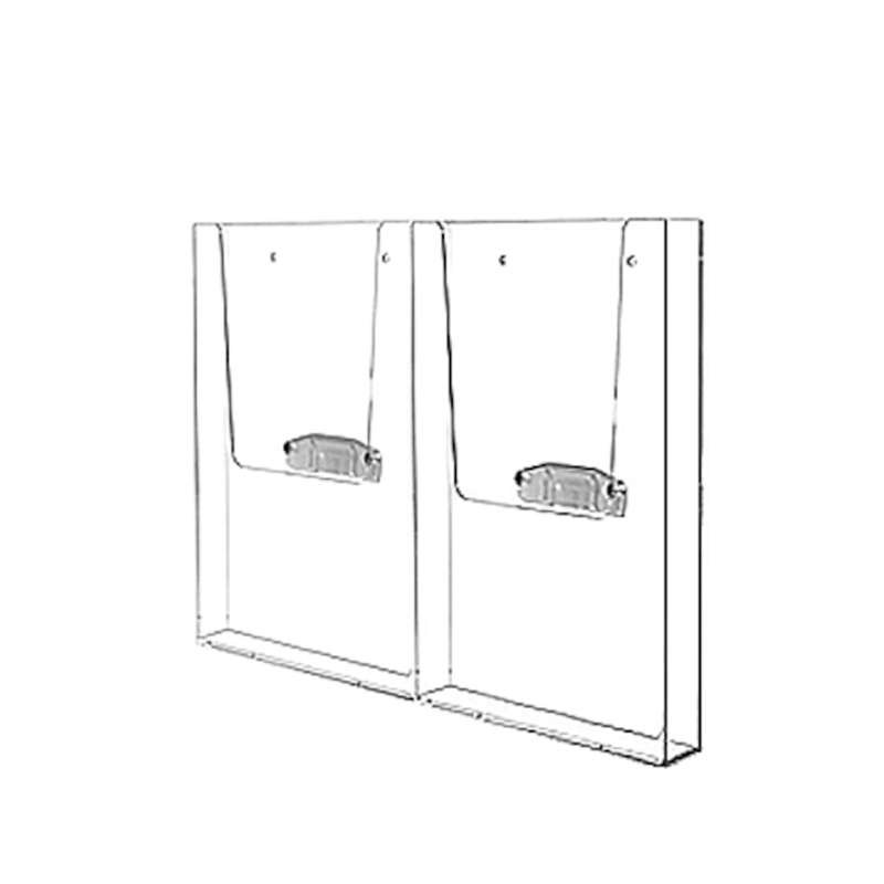 Acrylic brochure holder, 2 x M65, for Wall Dispenser List