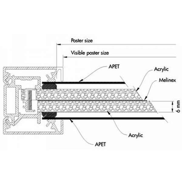 CROWN  LED OUT BOX, A0 double sided - black