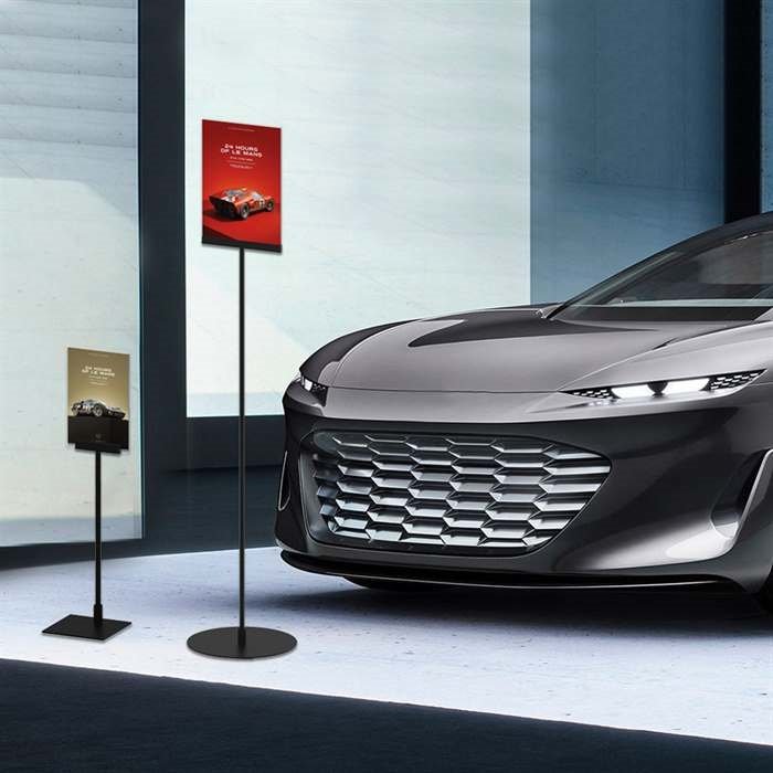 Design Stand table, acrylic holder vertical A4, black