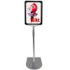 Double sided price frame, set w/alu base and pole, black A5 frame, cover sheet, height 63-81 cm #1