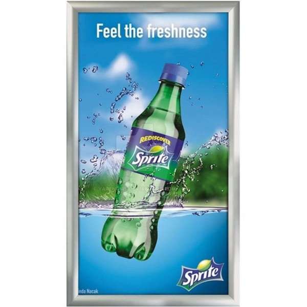 Alu snap frame, 45 mm, 100 x 200, silver