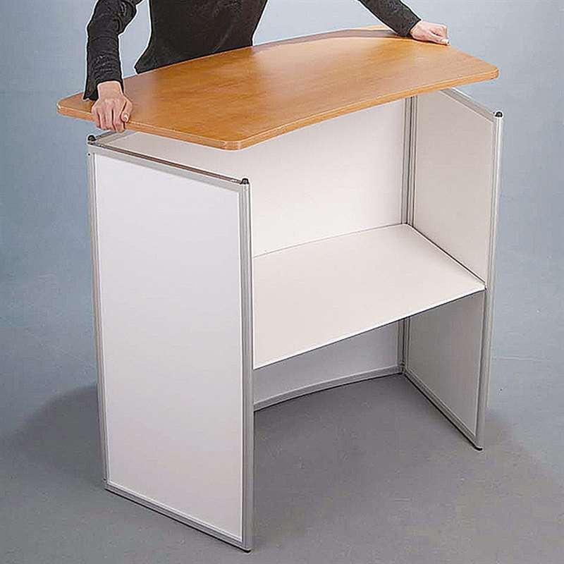 Curved Counter with top plate in wooden look