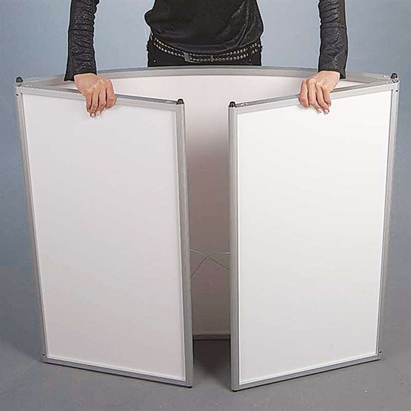 Curved Counter, exhibition desk with white top plate