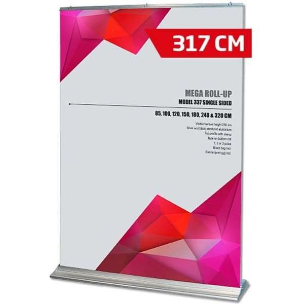 Mega Roll-up, single sided, 317 cm, alu