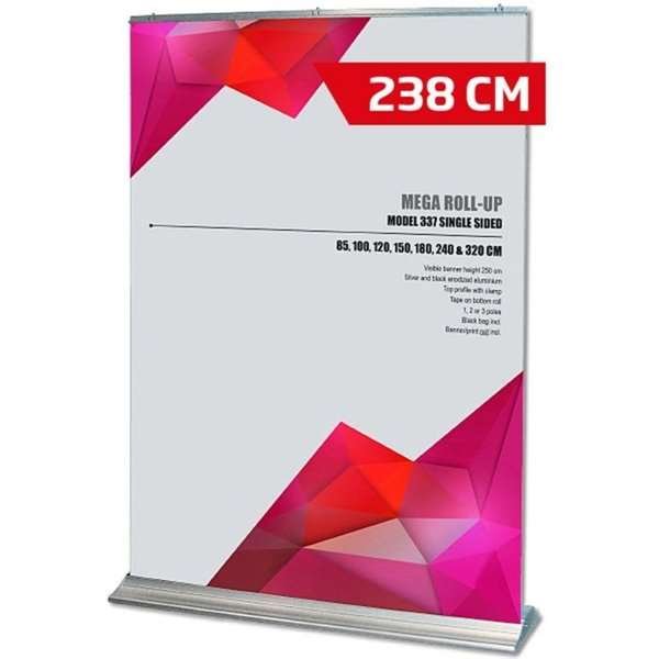 Mega Roll-up, single sided, 238 cm, alu