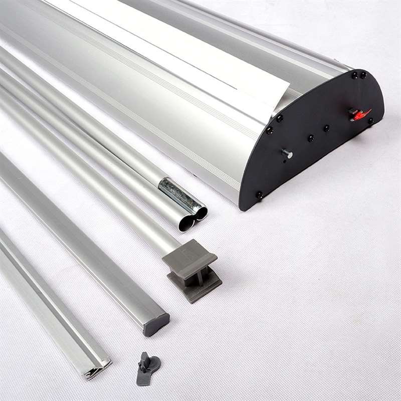 Stylish Roll-up, double-sided, silver, 85 cm, incl. banner and print