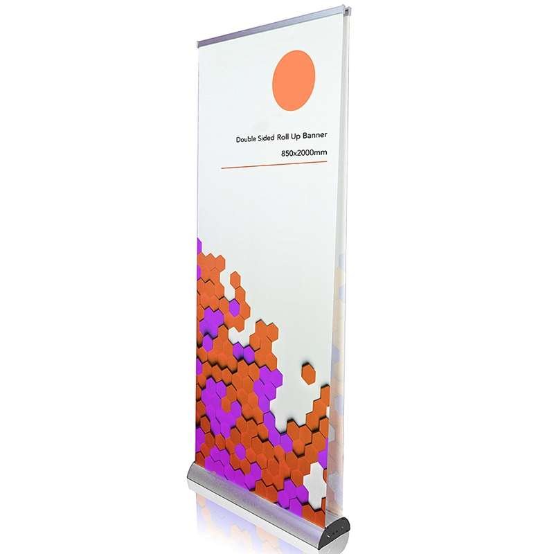 Stylish Roll-up, double-sided, silver, 85 cm, incl. banner and print