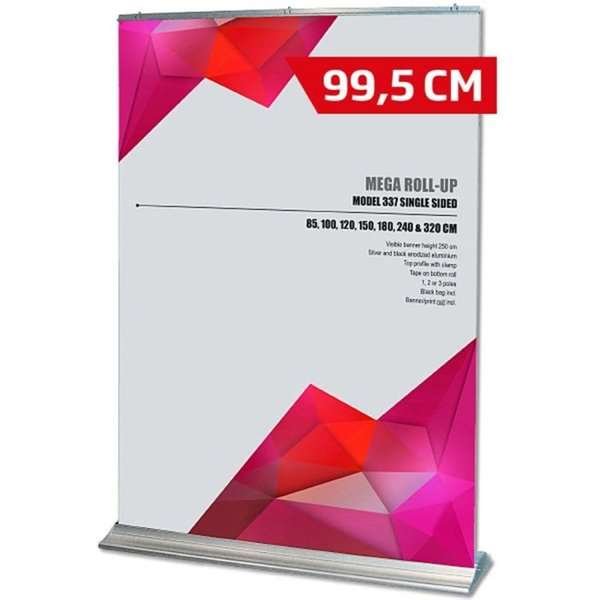 Mega Roll-up Single-Sided - 100x250 cm - Silver - with Banner and Print
