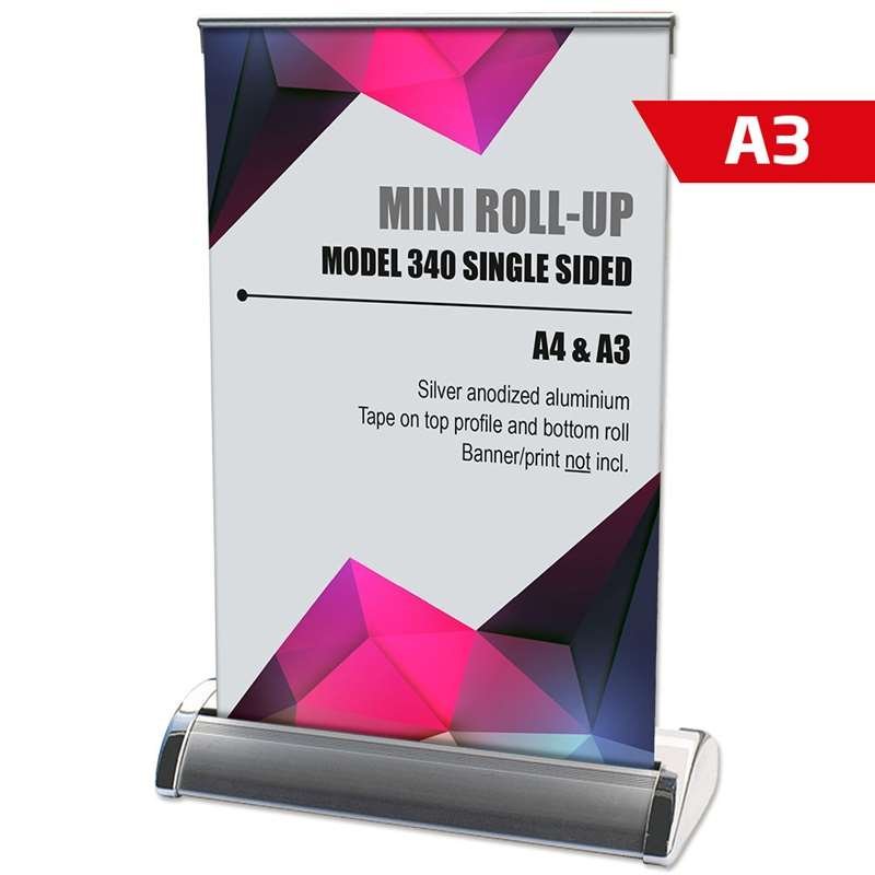 Mini Roll-up, single sided, A3, alu