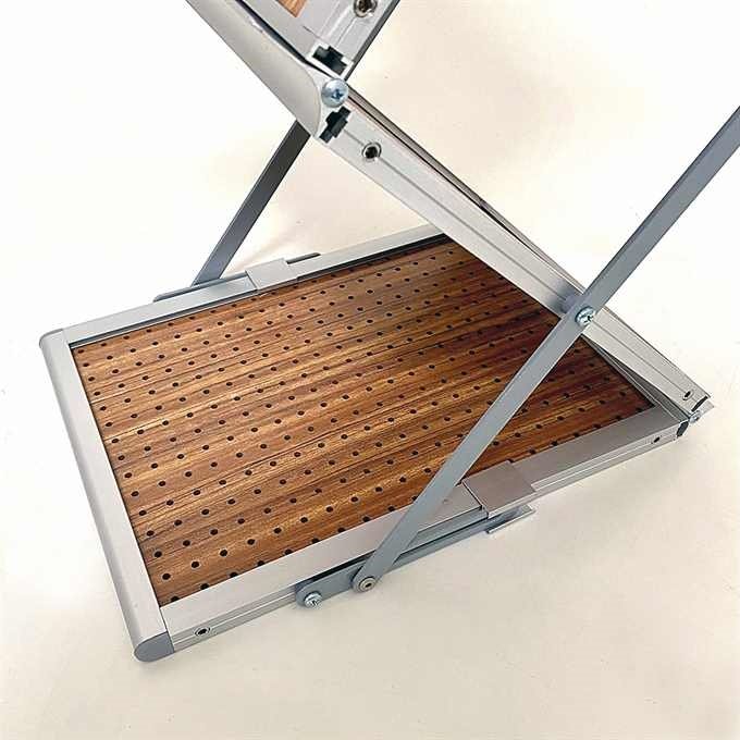 Flex Brochure stand 6 x A4, alu/wood incl. suitcase