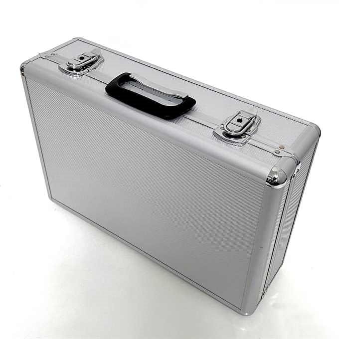 Flex Brochure stand 6 x A4, alu/wood incl. suitcase