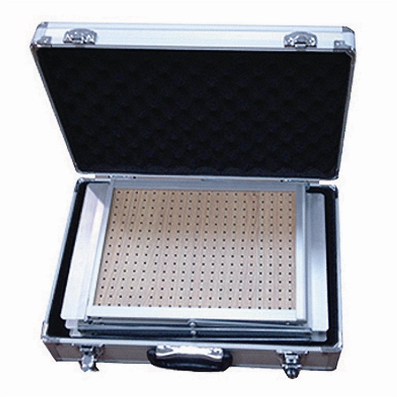 Flex Brochure stand 6 x A4, alu/wood incl. suitcase