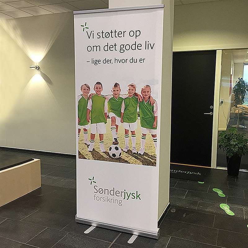 Basic Roll-up, single-sided, aluminum/silver, 85 cm, incl. banner print #14