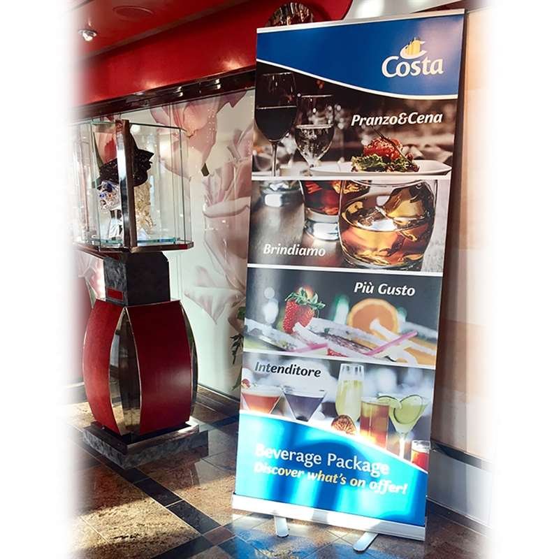 Basic Roll-up, single-sided, aluminum/silver, 85 cm, incl. banner print #13