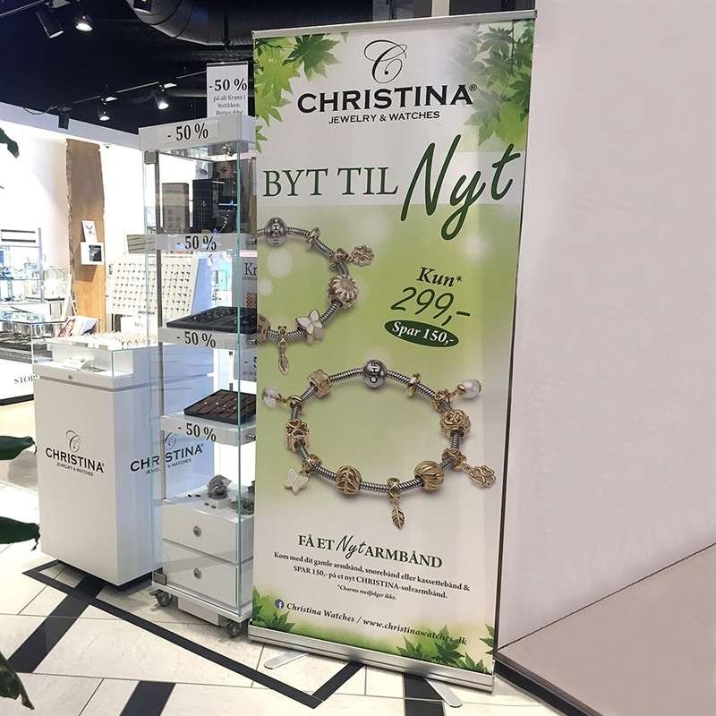 Basic Roll-up, single-sided, aluminum/silver, 85 cm, incl. banner print #10