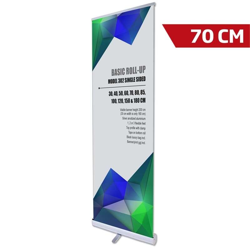 Basic Roll-up, single-sided, aluminum/silver, 70 cm, incl. banner print #1