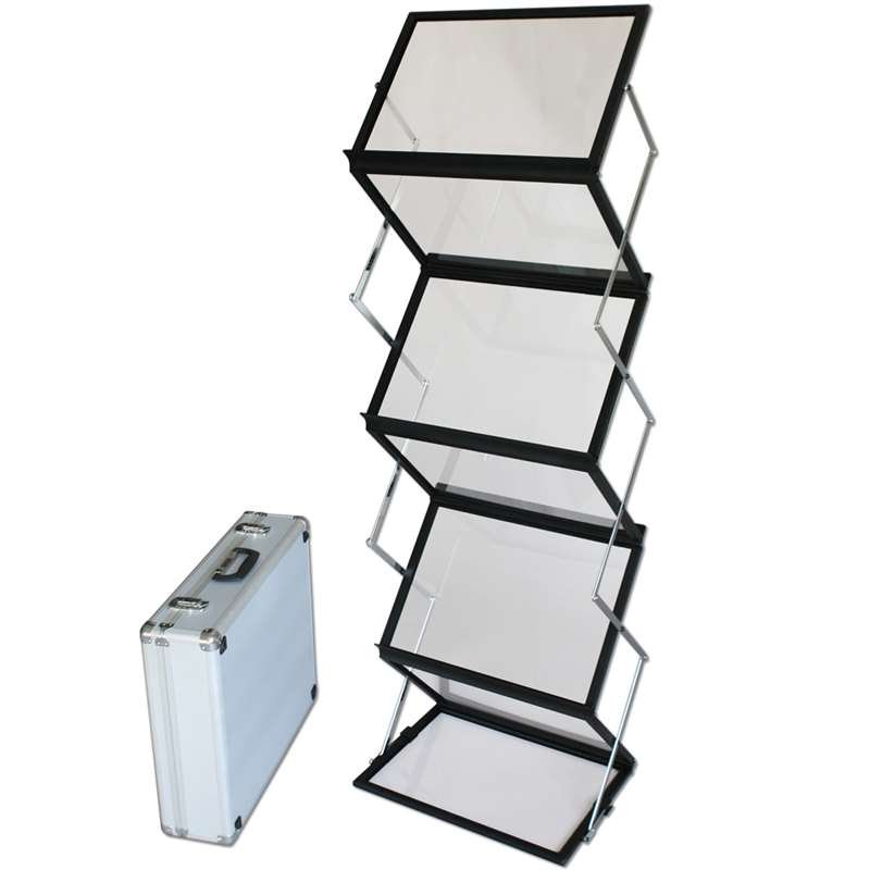 FLEX BROCHURE STAND black 6 x A3 w/case
