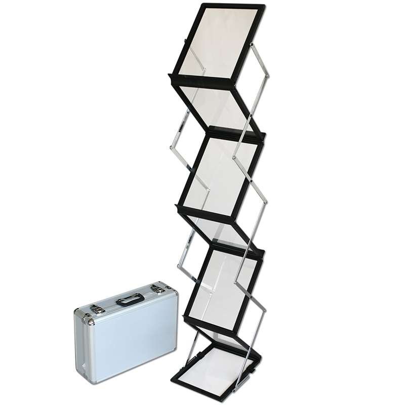FLEX BROCHURE STAND black,  6 x A5 w/case