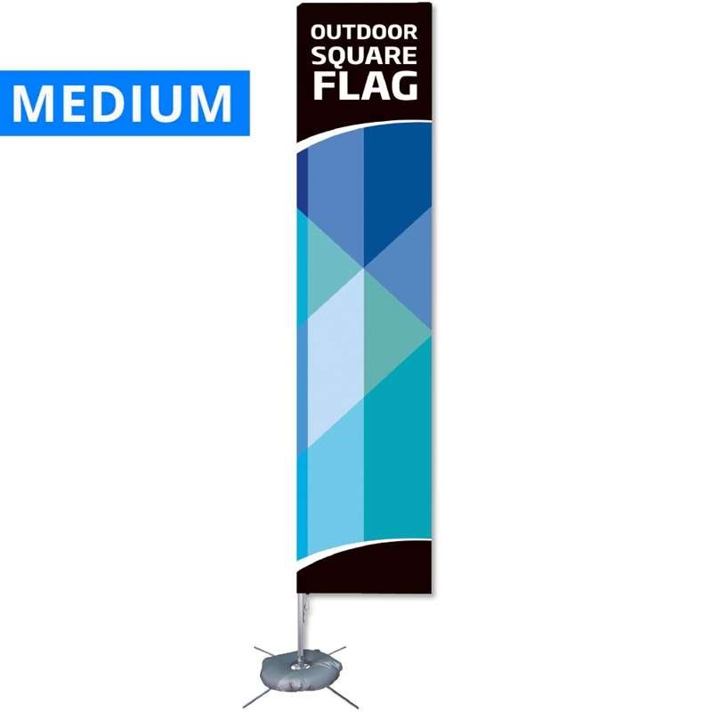 Beach Flag, Outdoor Square Flag, Medium, incl. Pole, Flag, and Cross Base #1