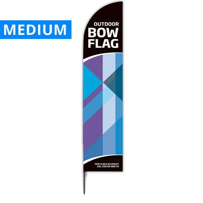 Beach flag, Outdoor Bow Flag, black pole, Medium, incl. flag #1