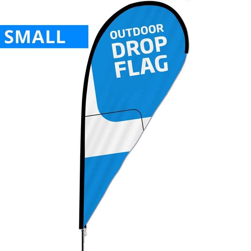 Beach Flag, Outdoor Drop Flag, black pole, Small, incl. flag and Black Flag Base #1