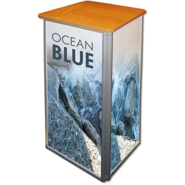 Square Counter, with top plate in wooden look