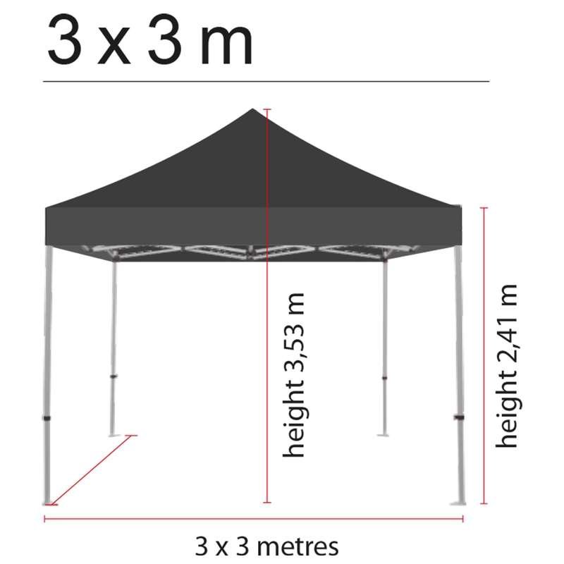 Roof for Event Tent Lux 3 x 3 m, black #2