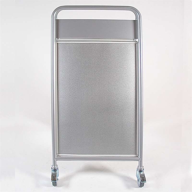 Expo Sign Lux Pavement Board with logo plate and wheels, silver, 70 x 100 cm