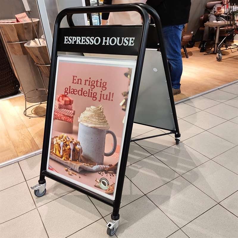 Expo Sign Lux Pavement Board with logo plate and wheels, black, 50 x 70 cm