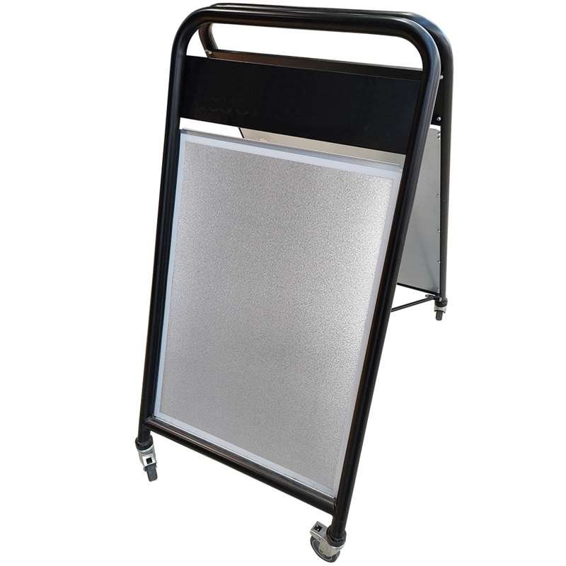 Expo Sign Lux Pavement Board with logo plate and wheels, black, 50 x 70 cm