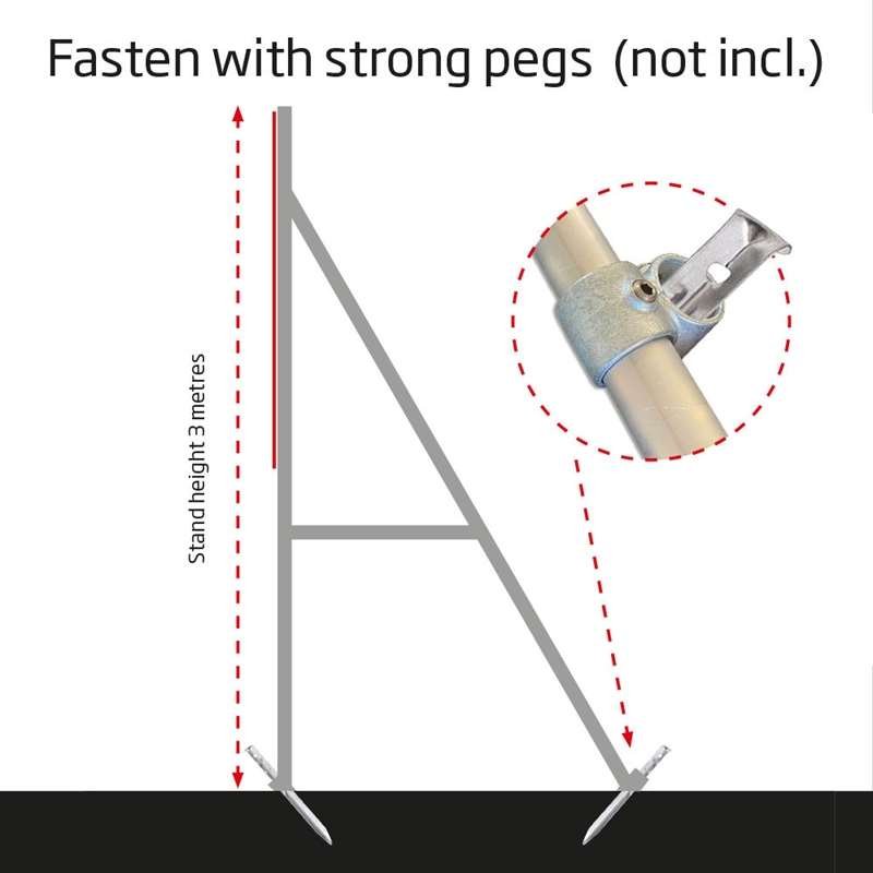 Free standing Banner Tube High stand (Alutubes0,3mm/Ø: 48mm) square frame (150x100cm) on high stand 300cm #3