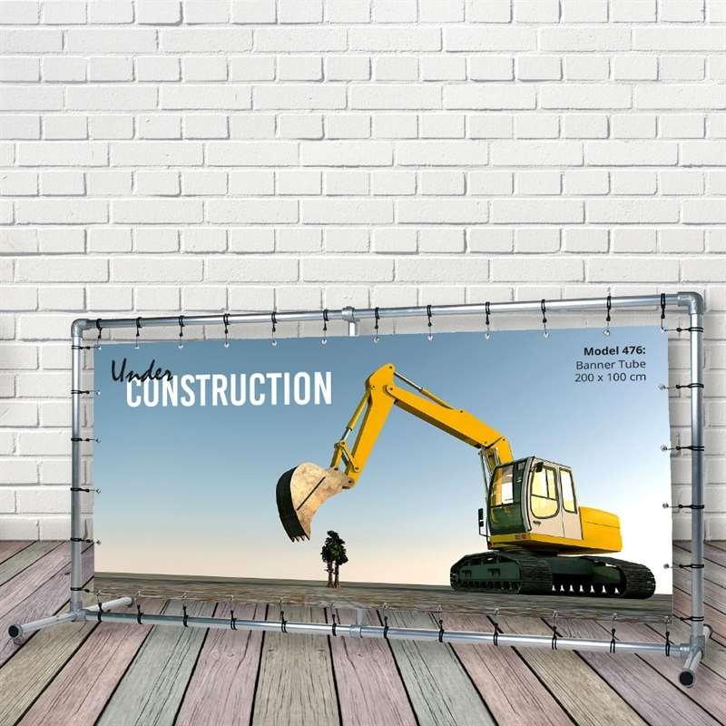 Banner Tube free standing square frame with legs 200 x 100 cm